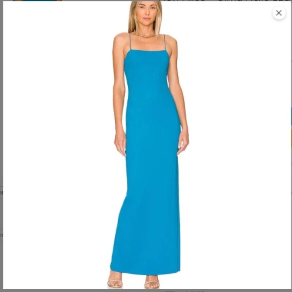 Alice and Olivia Nelle Spaghetti Strap Maxi Dress in Ocean Blue - Size 4